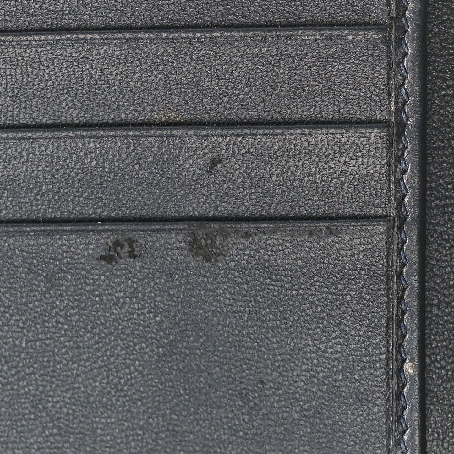 Metallic Patent Micro-Cannage Diorama Elancee Wallet Dark Blue