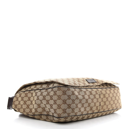 Gucci GG Plus Monogram Large Flap Messenger Bag Beige Dark Brown 4 of 11