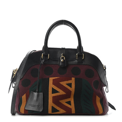 Burberry Calfskin Tapestry Milverton Satchel Multicolor 1 of 11
