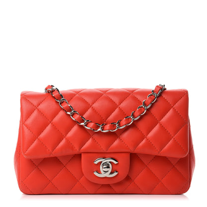 Chanel Lambskin Quilted Mini Rectangular Flap Red 1 of 10