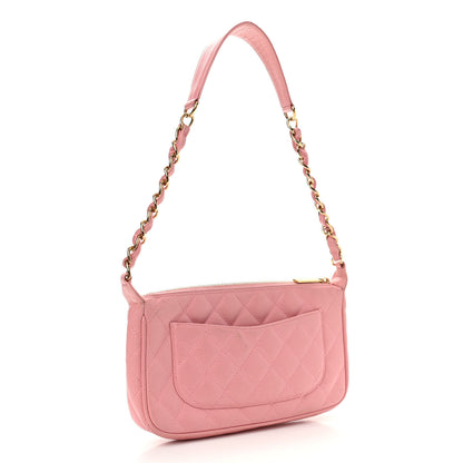 Chanel Caviar Quilted Pochette Pink 3 of 17