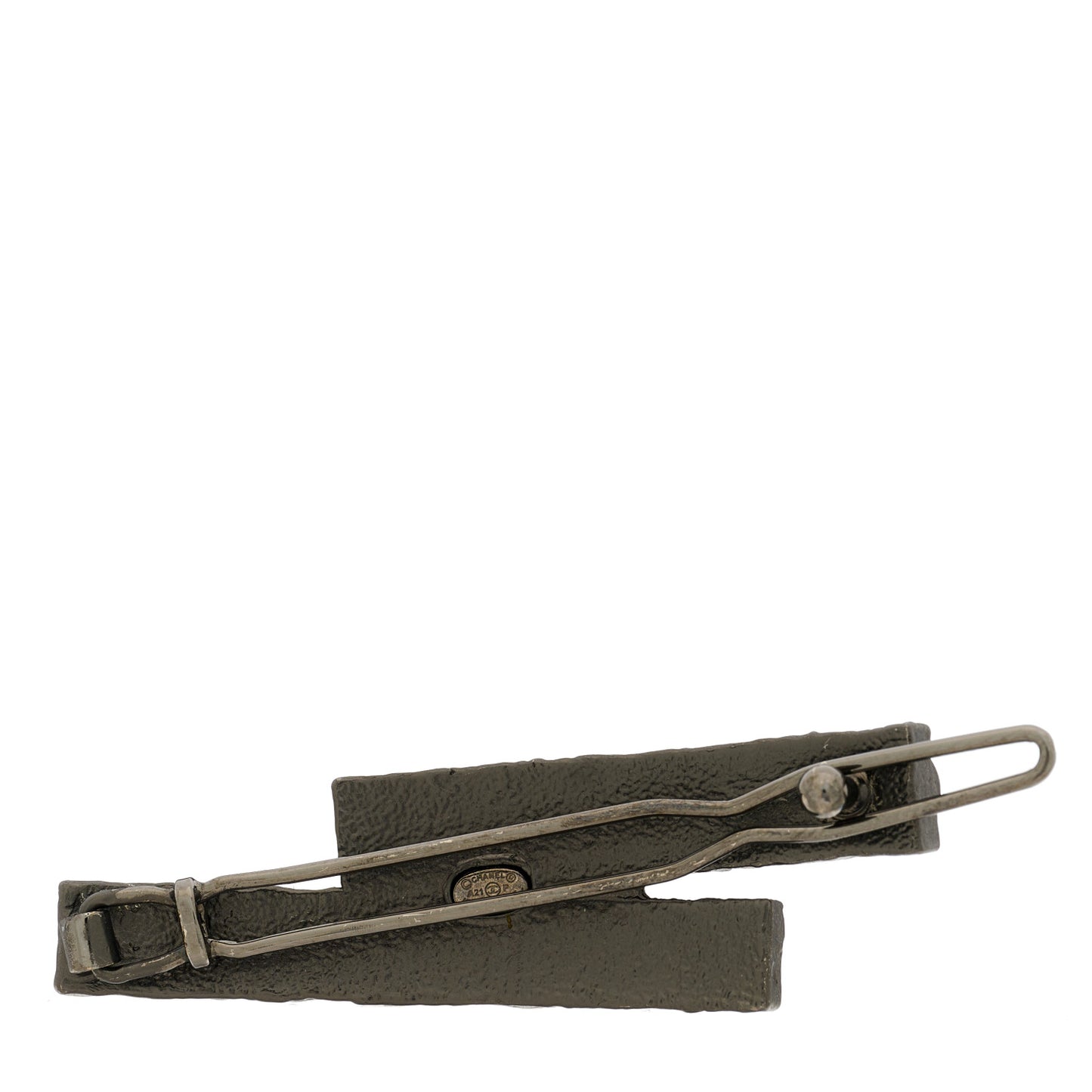 Metal Resin Enamel Logo Hair Clip Barrette Black White