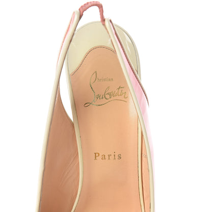 Christian Louboutin Patent Georgineta 120 Platform Slingback Pumps 40 Guimauve 6 of 10