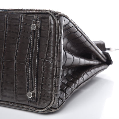 Hermes Matte Niloticus Crocodile Birkin 30 Gris Elephant 33 of 45