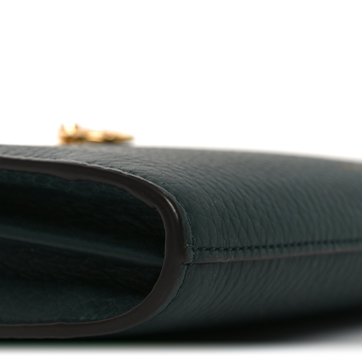 Heavy Grain Calfskin Iris Wallet On Chain Mulberry Green