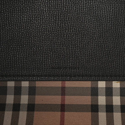 Burberry Grainy Calfskin Haymarket Check Medium Reversible Tote Black 10 of 20