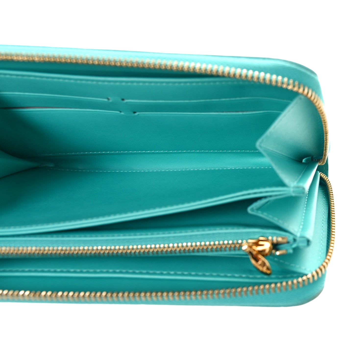 LOUIS VUITTON Vernis Zippy Wallet Bleu Lagon