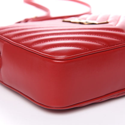 Saint Laurent Calfskin Matelasse Monogram Lou Camera Bag Red 8 of 9