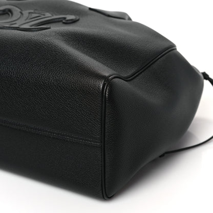 Celine Grained Calfskin Cuir Triomphe Cabas Drawstring Black 8 of 8