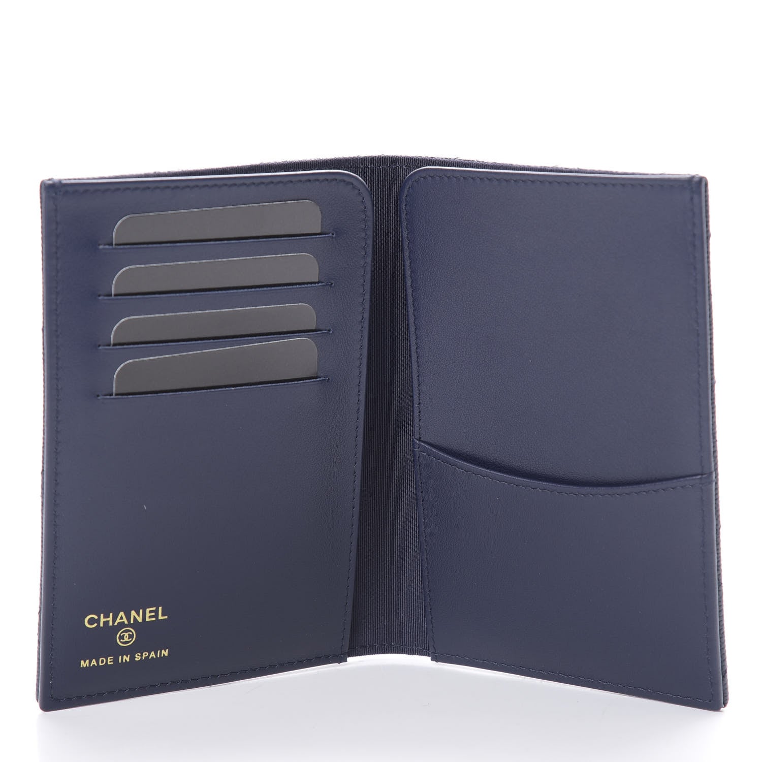 Chanel Caviar Quilted Passport Holder Navy Blue 5 of 8
