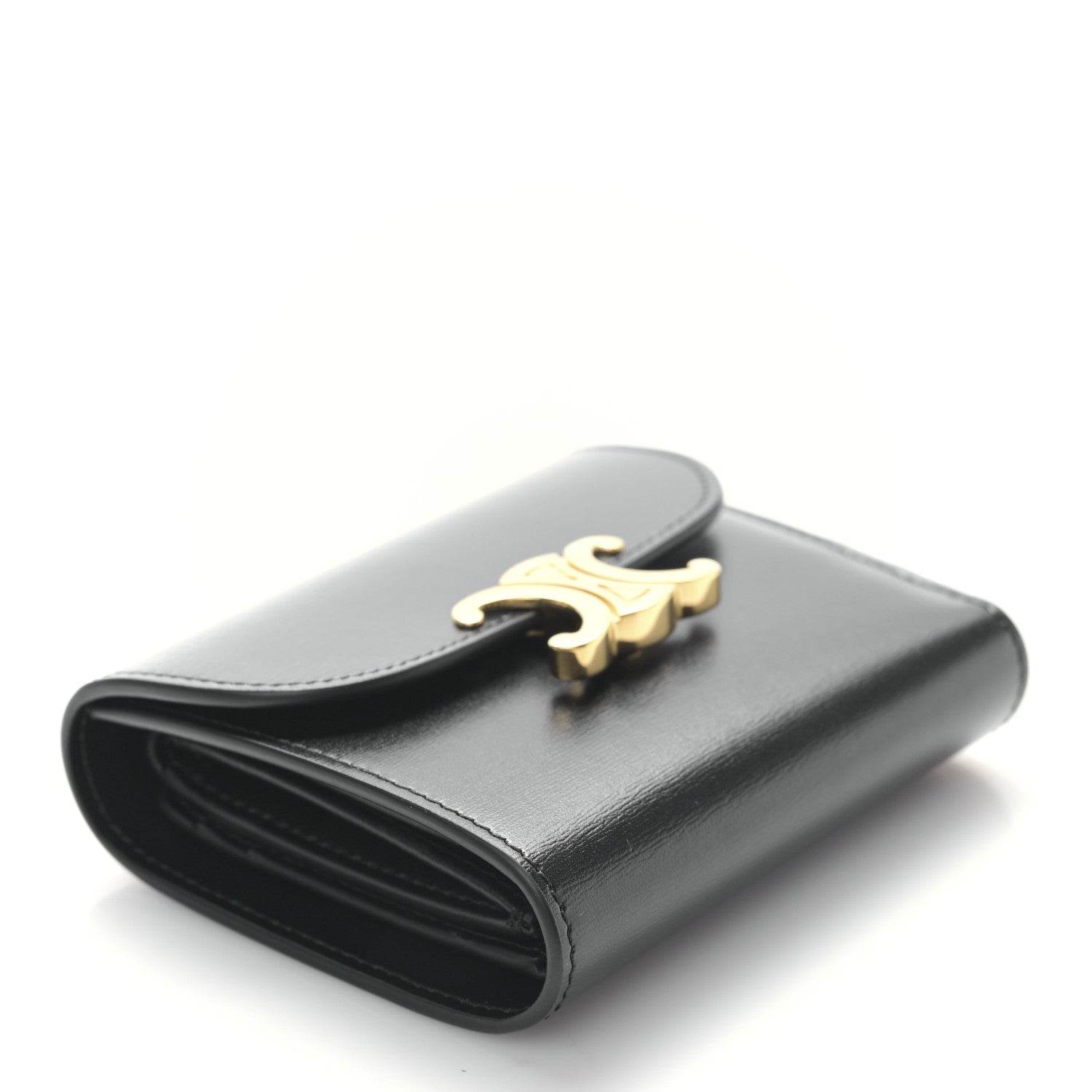 Celine Shiny Calfskin Small Triomphe Wallet Black 4 of 9