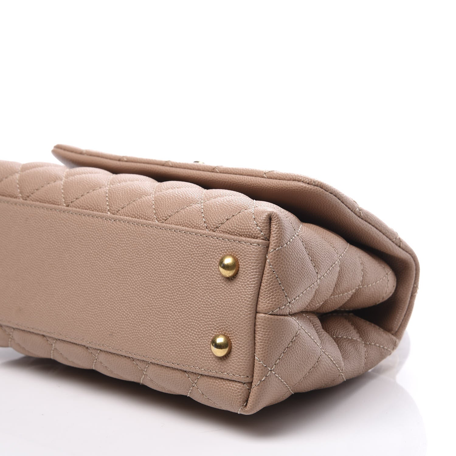 Chanel Caviar Elaphe Quilted Mini Coco Handle Flap Beige 6 of 9
