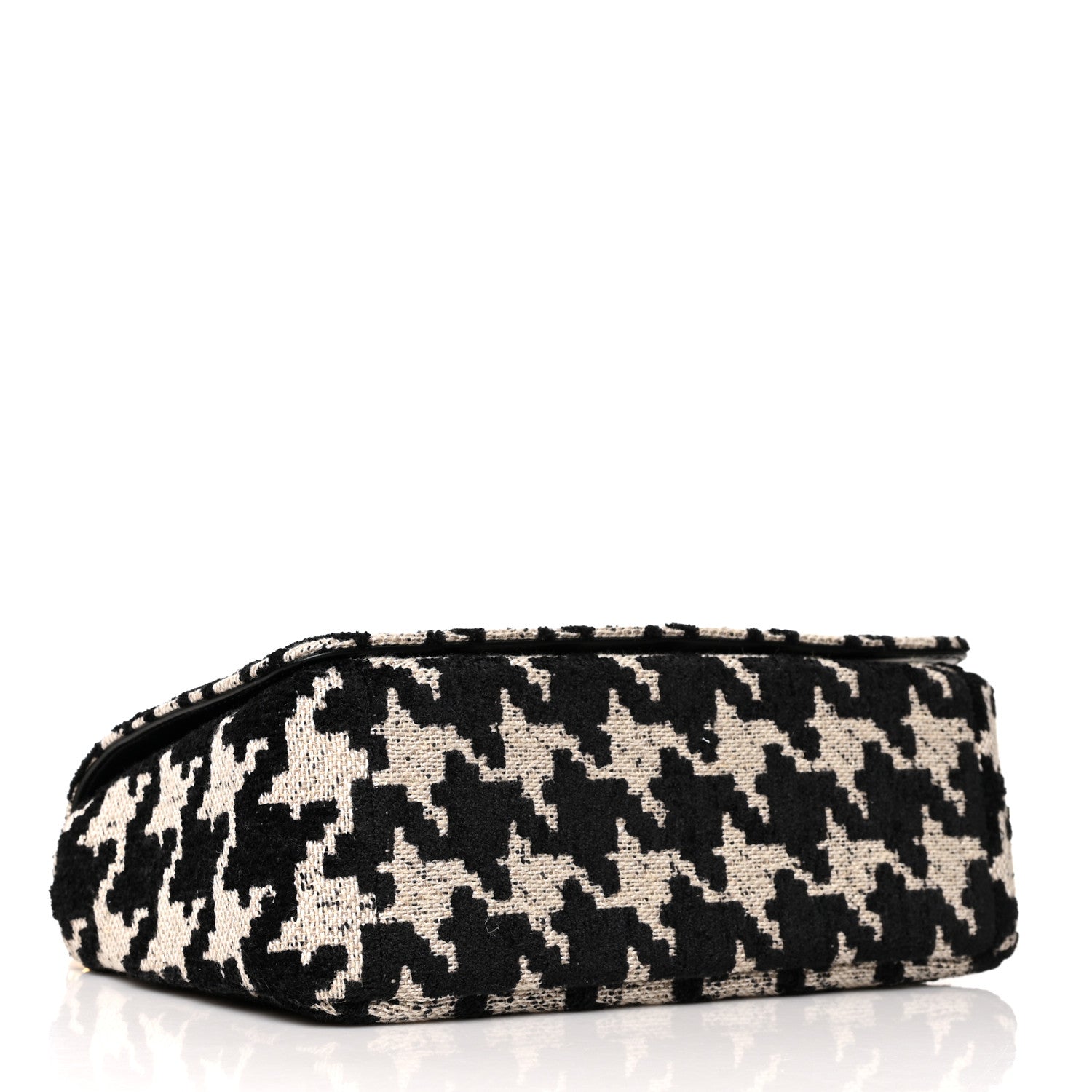 Christian Dior Technical Canvas Macro Houndstooth Medium Caro Bag Black White 4 of 10