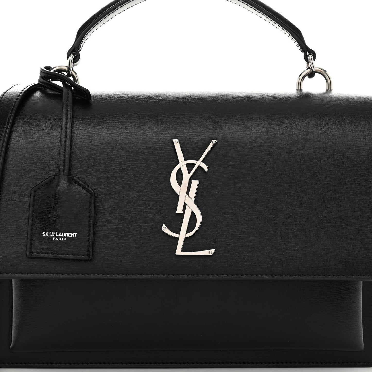 Smooth Calfskin Medium Monogram Sunset Satchel Black