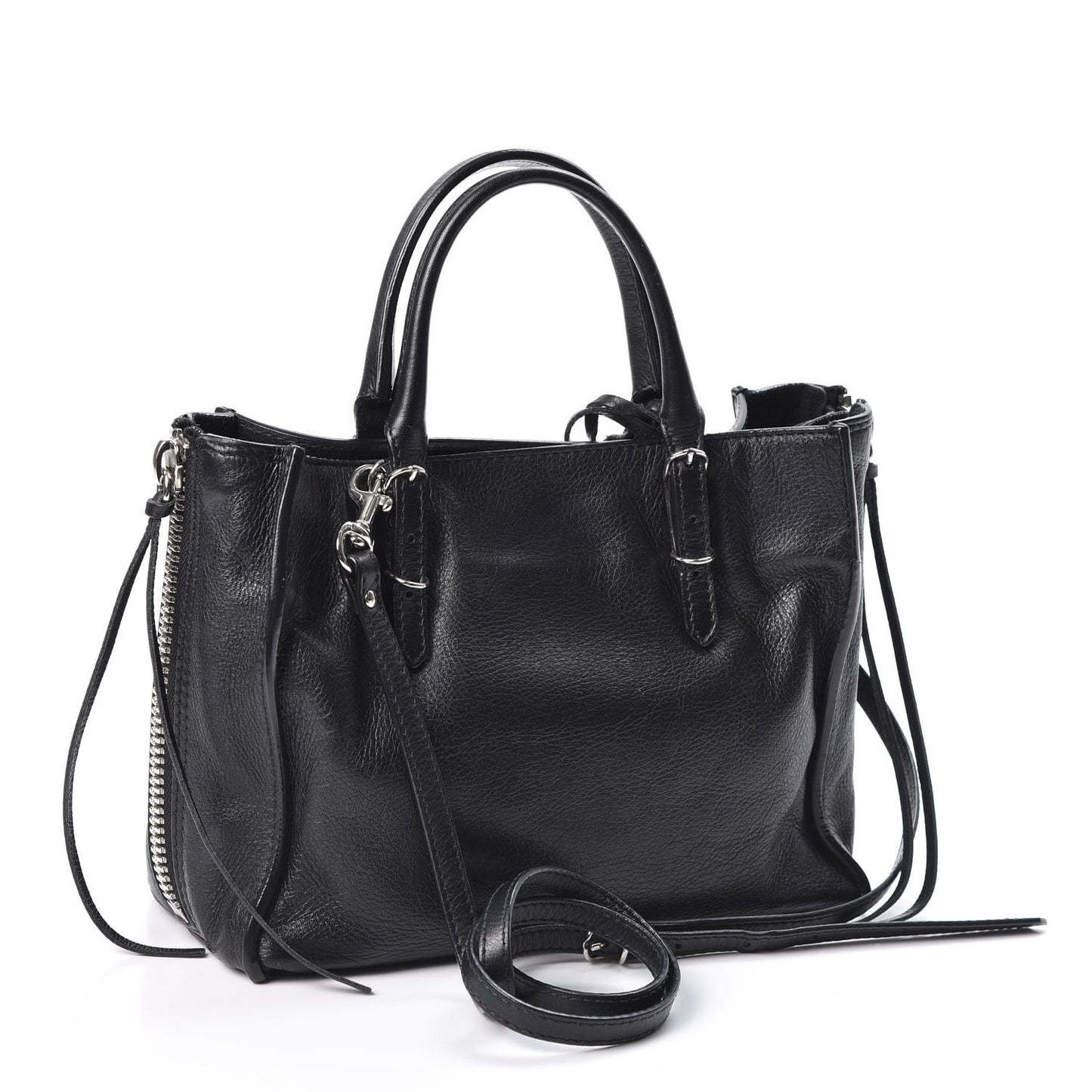 Calfskin Papier Mini A4 Zip Around Tote Black