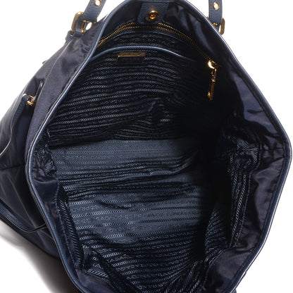 Prada Saffiano Tessuto Nylon Tote Blue 5 of 10