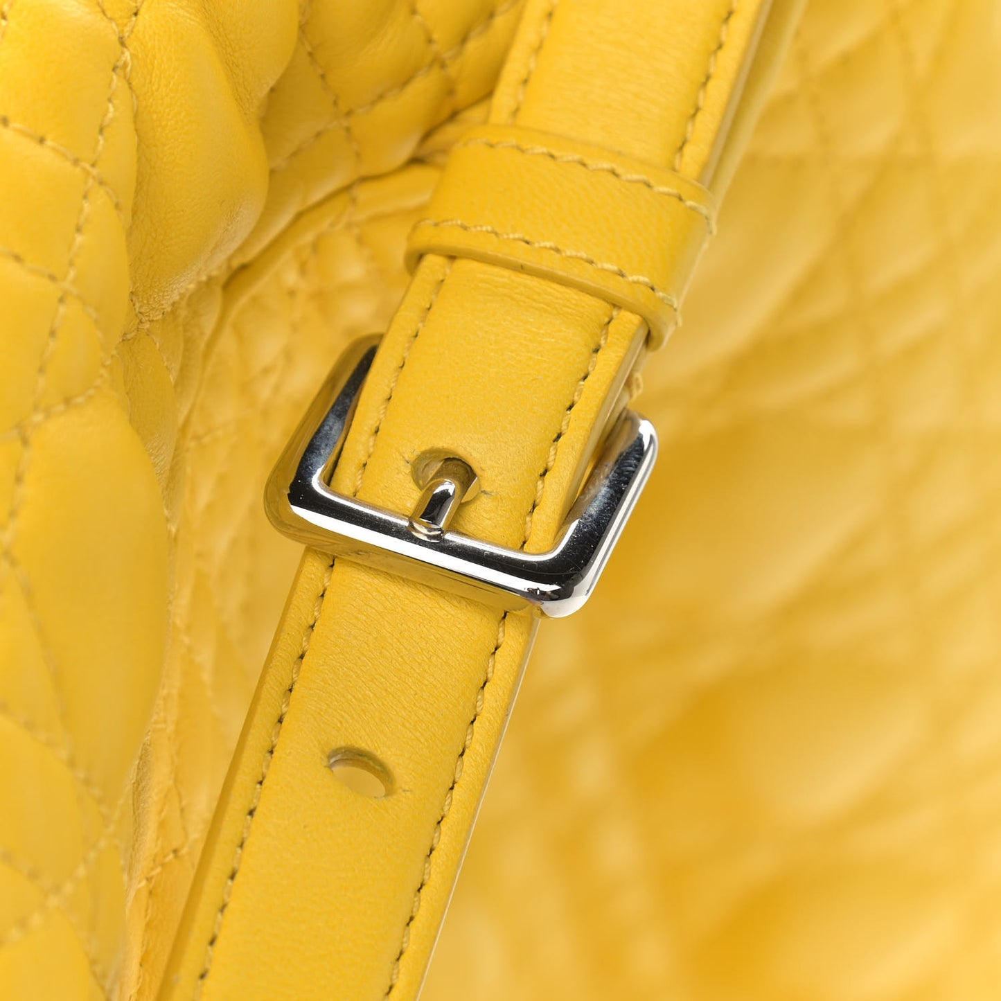 Lambskin Cannage Embroidered Stardust Backpack Yellow