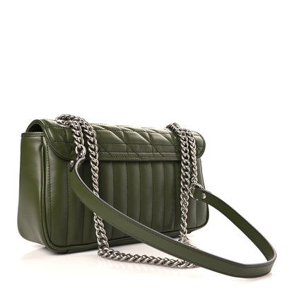 Gucci Calfskin Matelasse Aria Small GG Marmont Shoulder Bag Military Wood 3 of 9