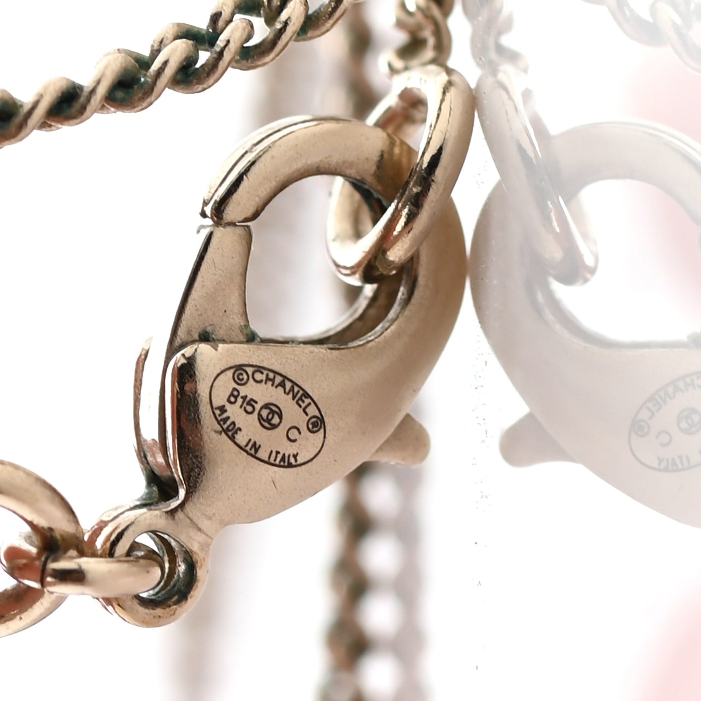 Baguette Crystal Moon CC Necklace Gold
