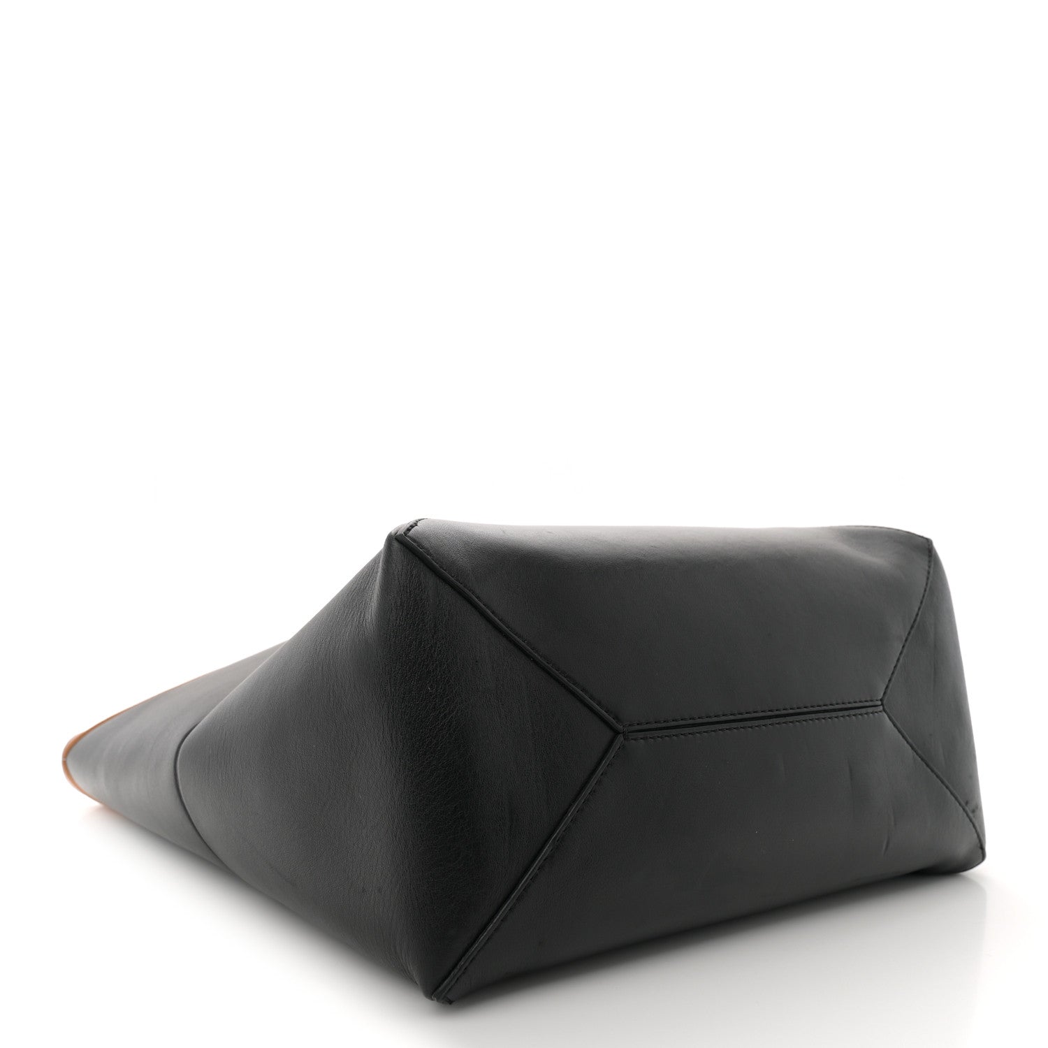Loewe Shiny Calfskin Medium Puzzle Fold Tote Warm Desert Black 4 of 16