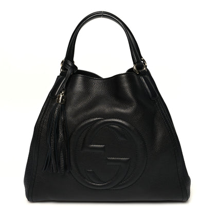 Gucci Pebbled Calfskin Medium Soho Shoulder Bag Black 1 of 13