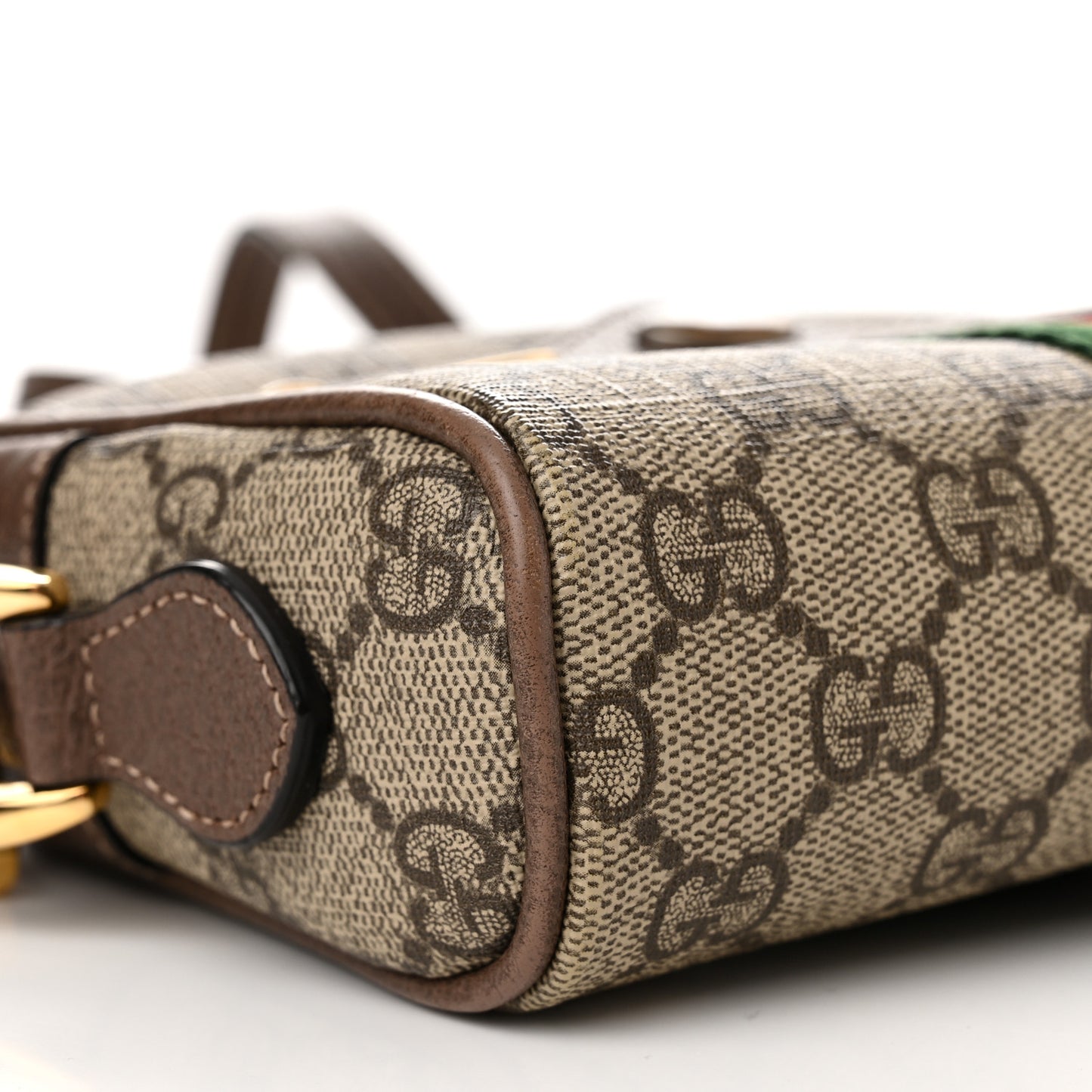 GG Supreme Monogram Web Mini Ophidia Shoulder Bag Brown