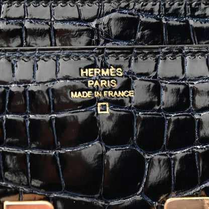 Hermes Shiny Alligator Constance Long Wallet Bleu Marine 6 of 7
