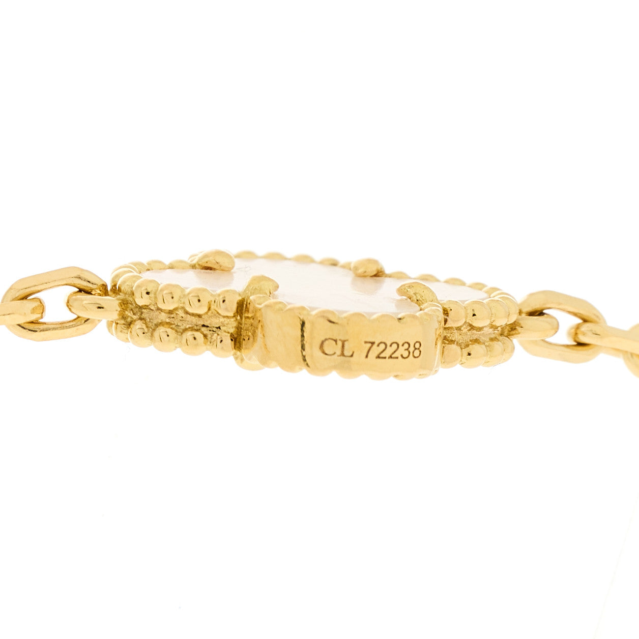 Van Cleef & Arpels 18K Yellow Gold Mother of Pearl 10 Motifs Vintage Alhambra Necklace 4 of 5