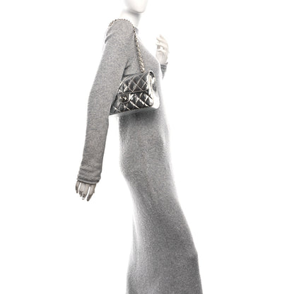 Chanel Hammered Metallic Calfskin Quilted Small Double Flap Silver 2 of 11