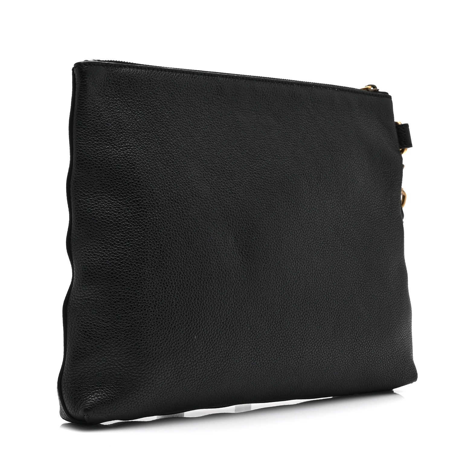 Gucci Pebbled Calfskin Logo Wristlet Black 3 of 8