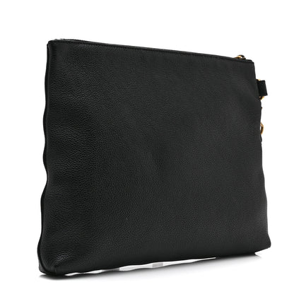 Gucci Pebbled Calfskin Logo Wristlet Black 3 of 8