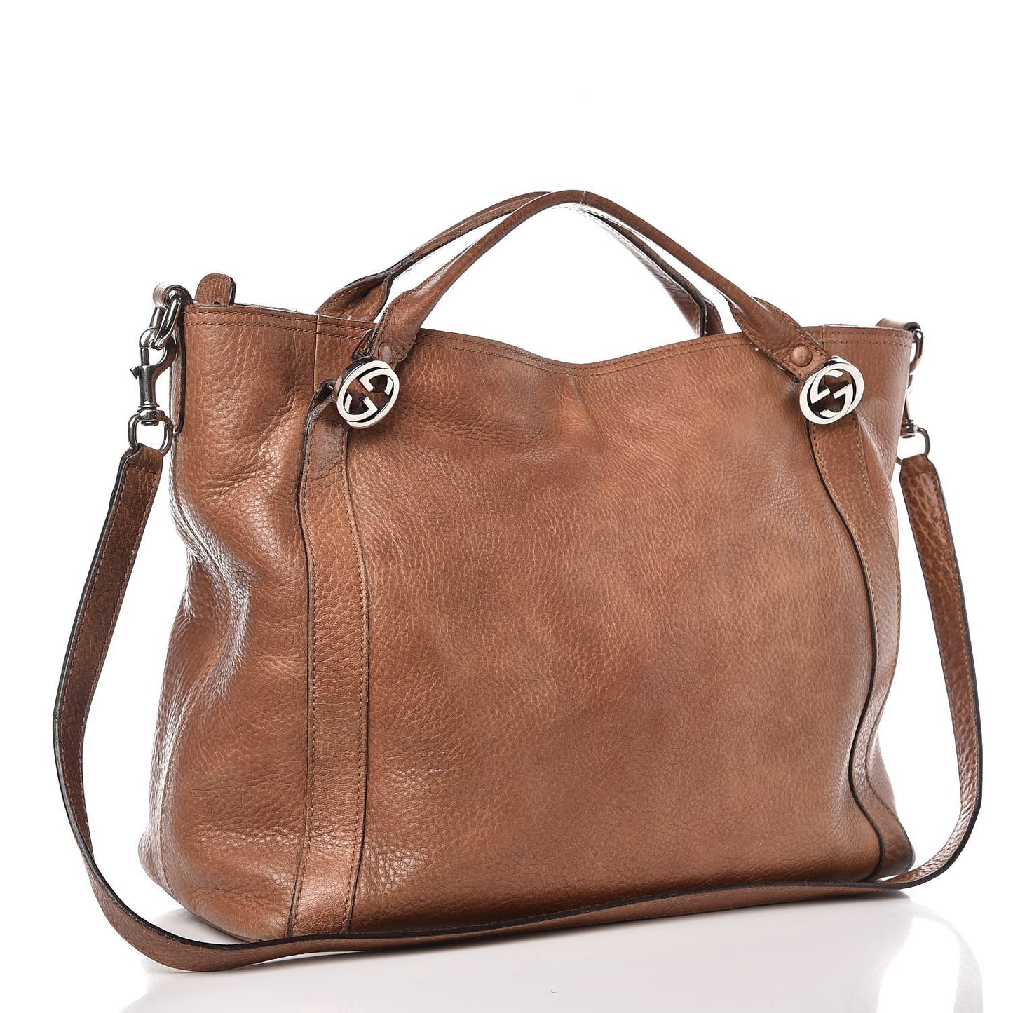 Pebbled Calfskin Medium Miss GG Top Handle Bag Light Cuir