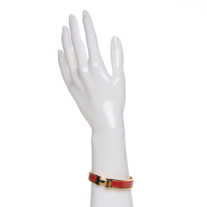 Hermes Enamel Narrow Clic Clac H Bracelet Rouge 2 of 5