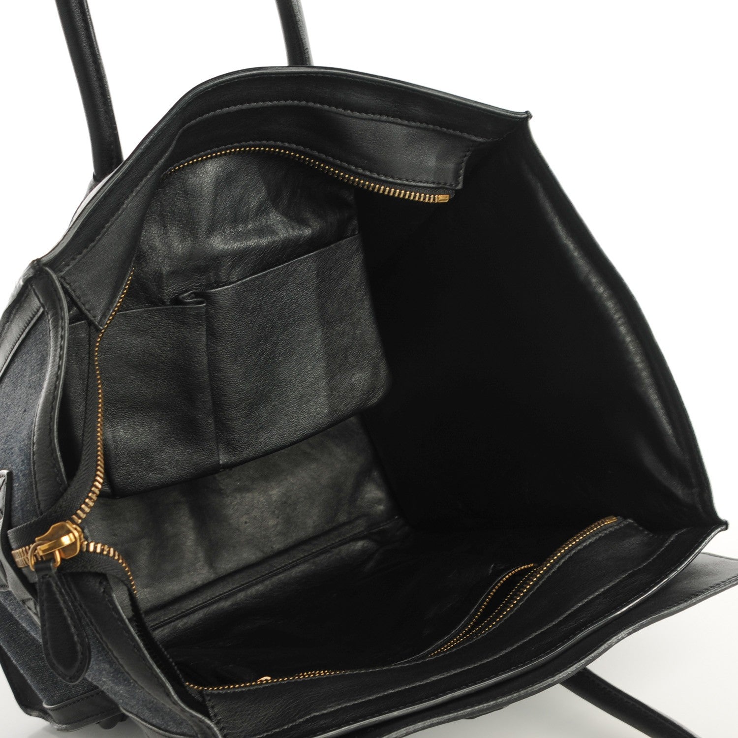 Celine Calfskin Denim Mini Luggage Navy Black 8 of 8