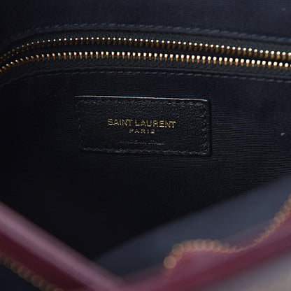 Saint Laurent Grain de Poudre Matelasse Chevron Small Tribeca Shopping Bag Rouge Legoin 7 of 11