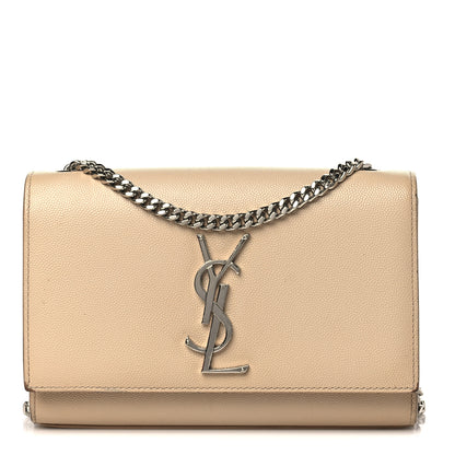 Saint Laurent Grain De Poudre Small Monogram Kate Satchel Dark Beige 1 of 14