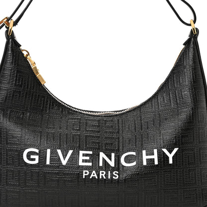 Givenchy Coated Canvas Logo 4G Embossed Small Moon Cut Out Shoulder Bag Black 8 of 11