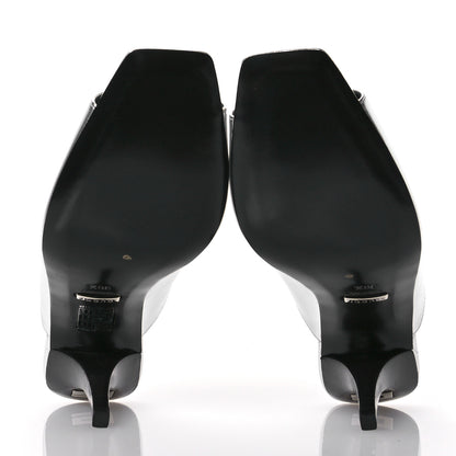 Gucci Metallic Nappa Silk Square G Slide Sandals  36.5 Argento 5 of 9