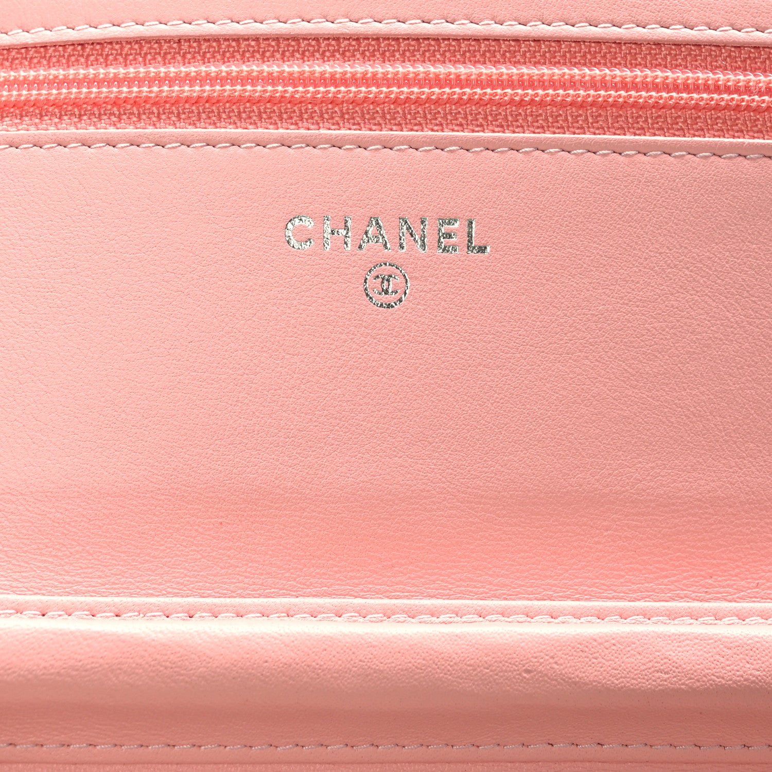 Chanel Patent Quilted Wallet On Chain WOC Coral 6 of 9