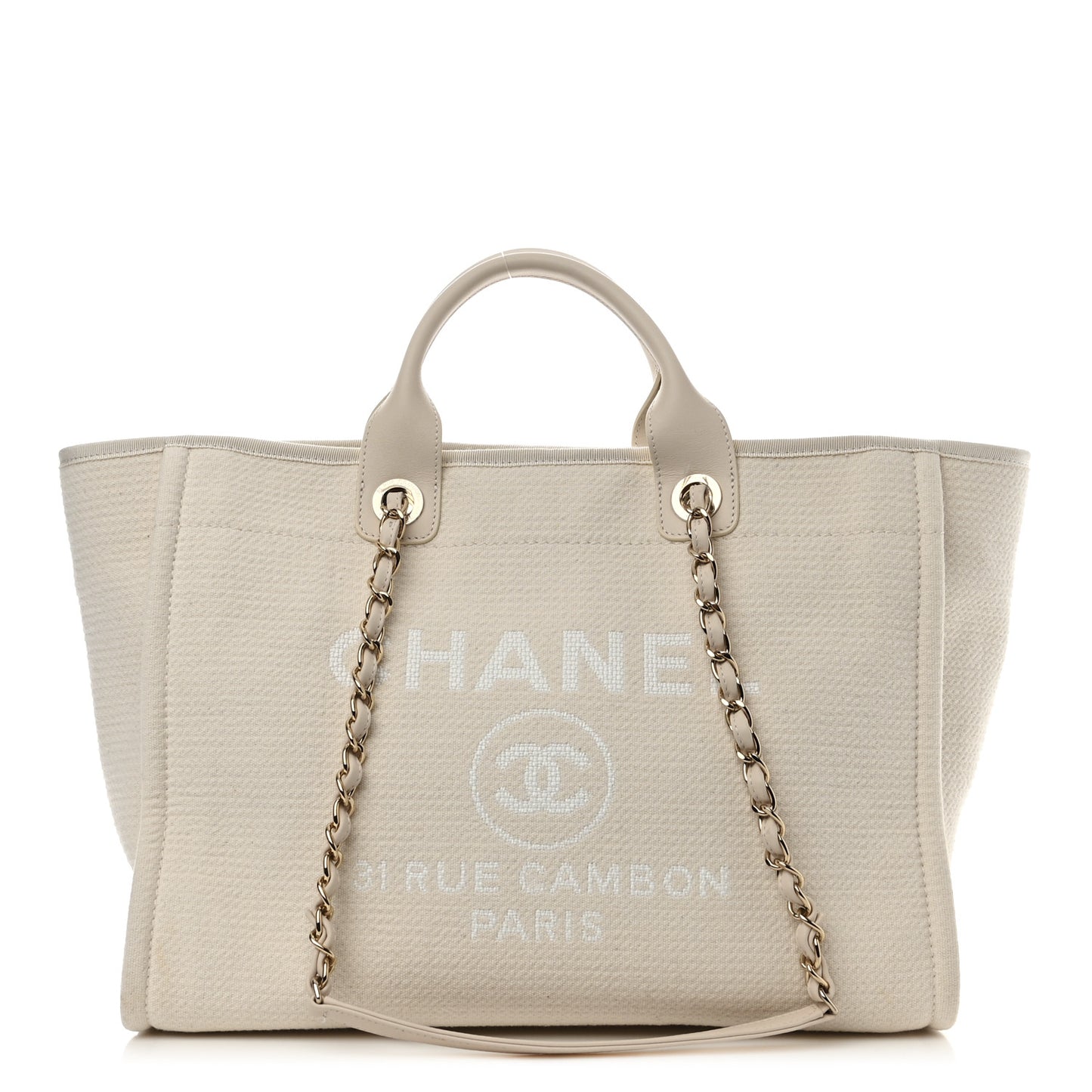 Mixed Fibers Medium Deauville Tote White