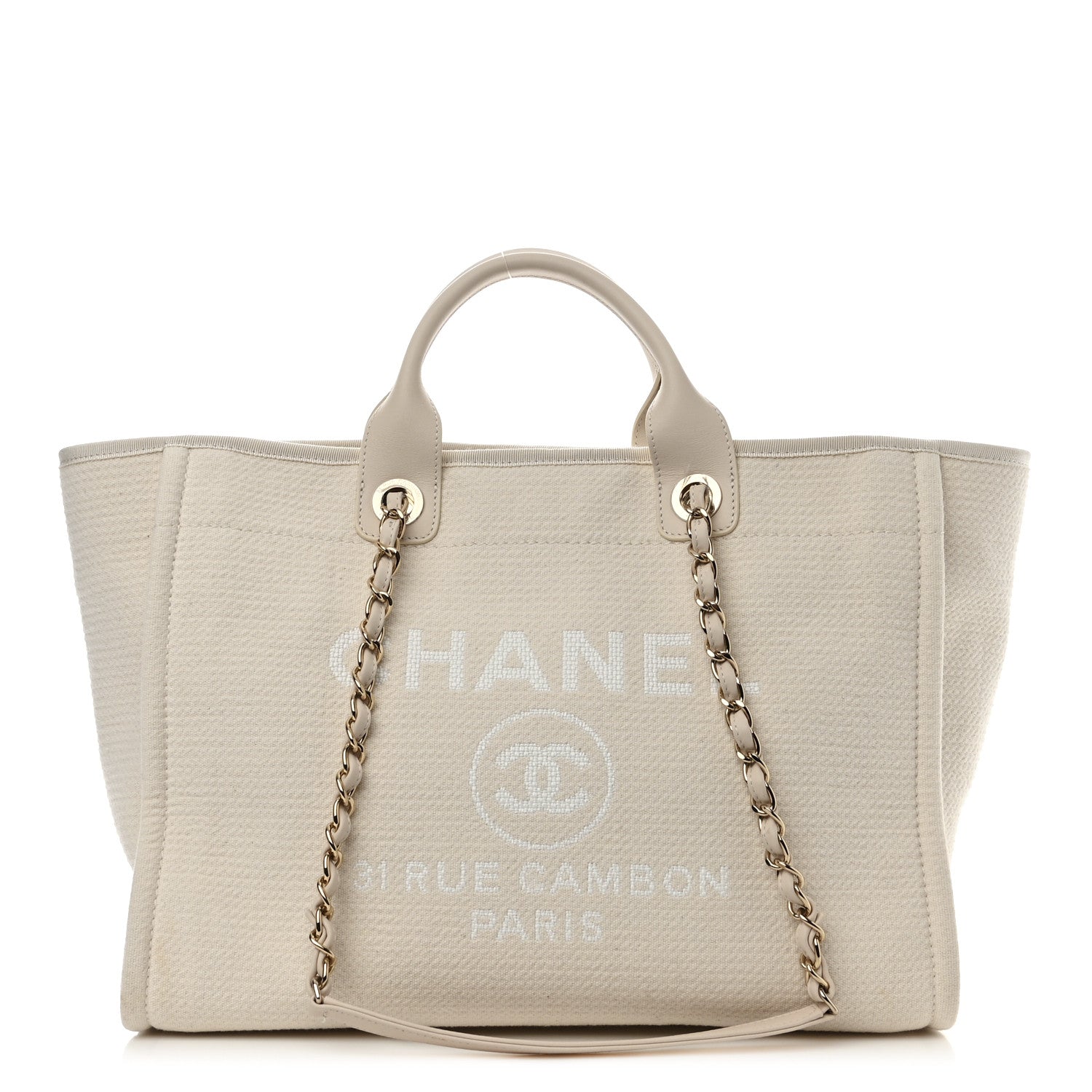 Chanel Mixed Fibers Medium Deauville Tote White 1 of 12