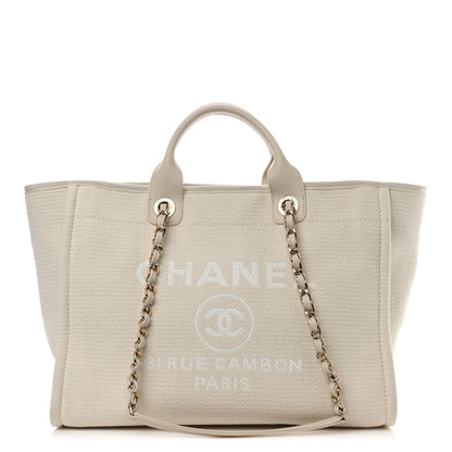 Chanel Mixed Fibers Medium Deauville Tote White 1 of 12