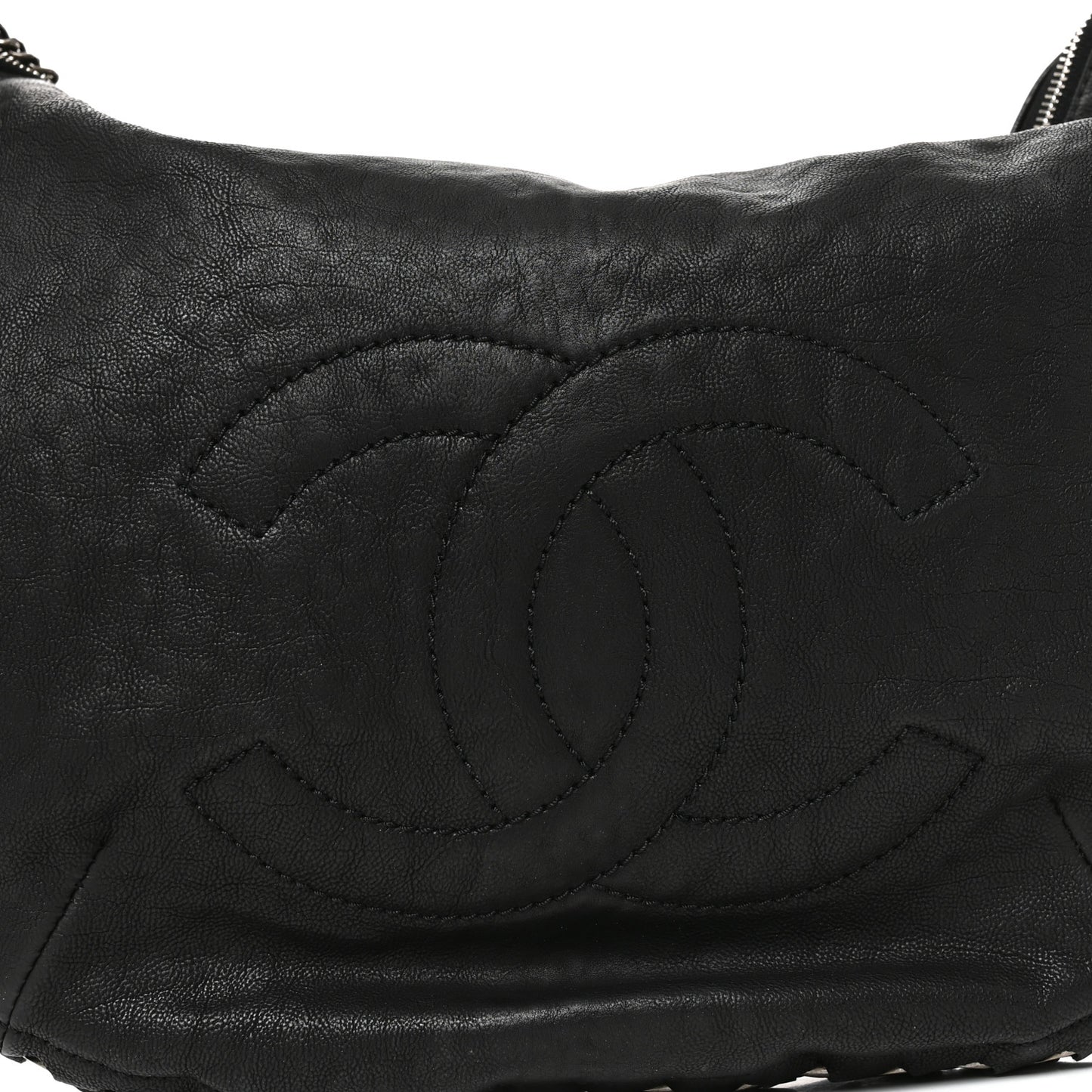 Calfskin Modern Chain Hobo Black