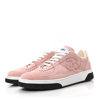 Chanel Suede Womens CC Sneakers 39 Pink 3 of 7