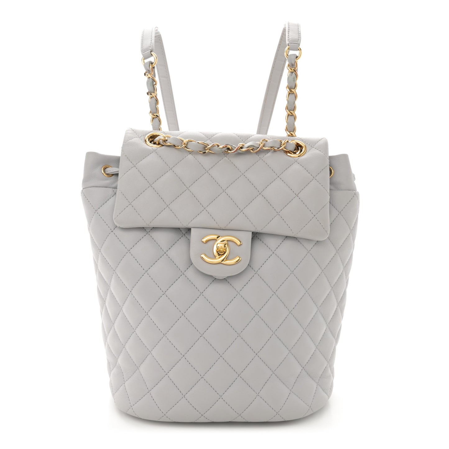 Calfskin Quilted Small Urban Spirit Backpack Grey