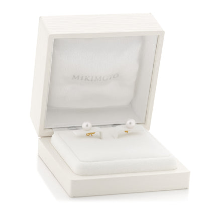 Mikimoto 18K Yellow Gold Akoya Cultured Pearl 7mm Stud Earrings 5 of 5