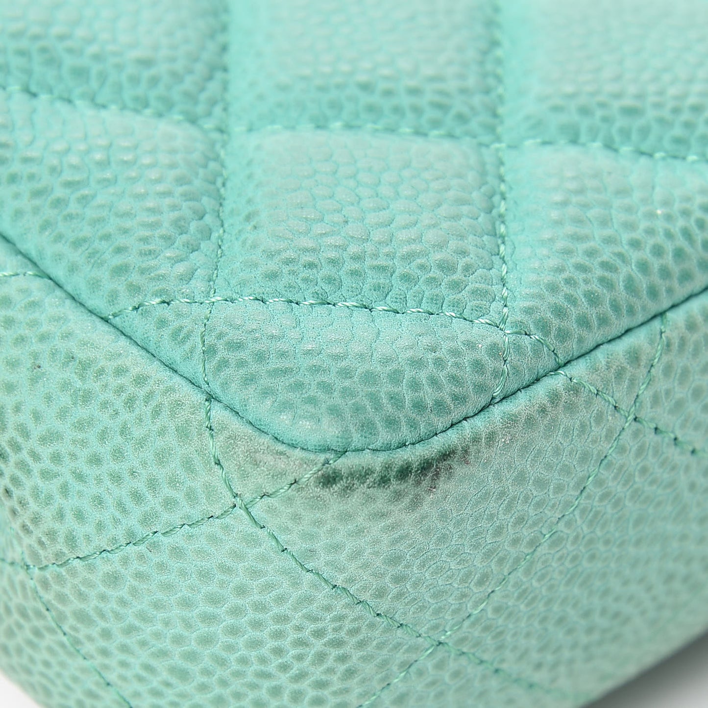Caviar Quilted Extra Mini Flap Green