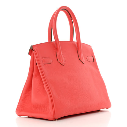 Hermes Taurillon Clemence Birkin 30 Rouge Pivoine 3 of 15