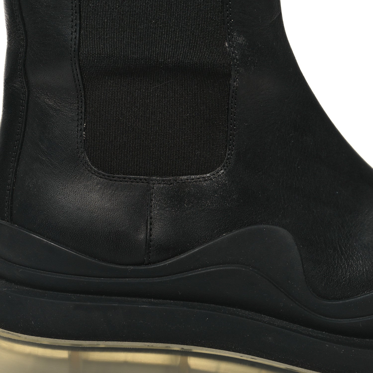 Bottega Veneta Calfskin The Tire Chelsea Boots 37.5 Black Transparent 8 of 9