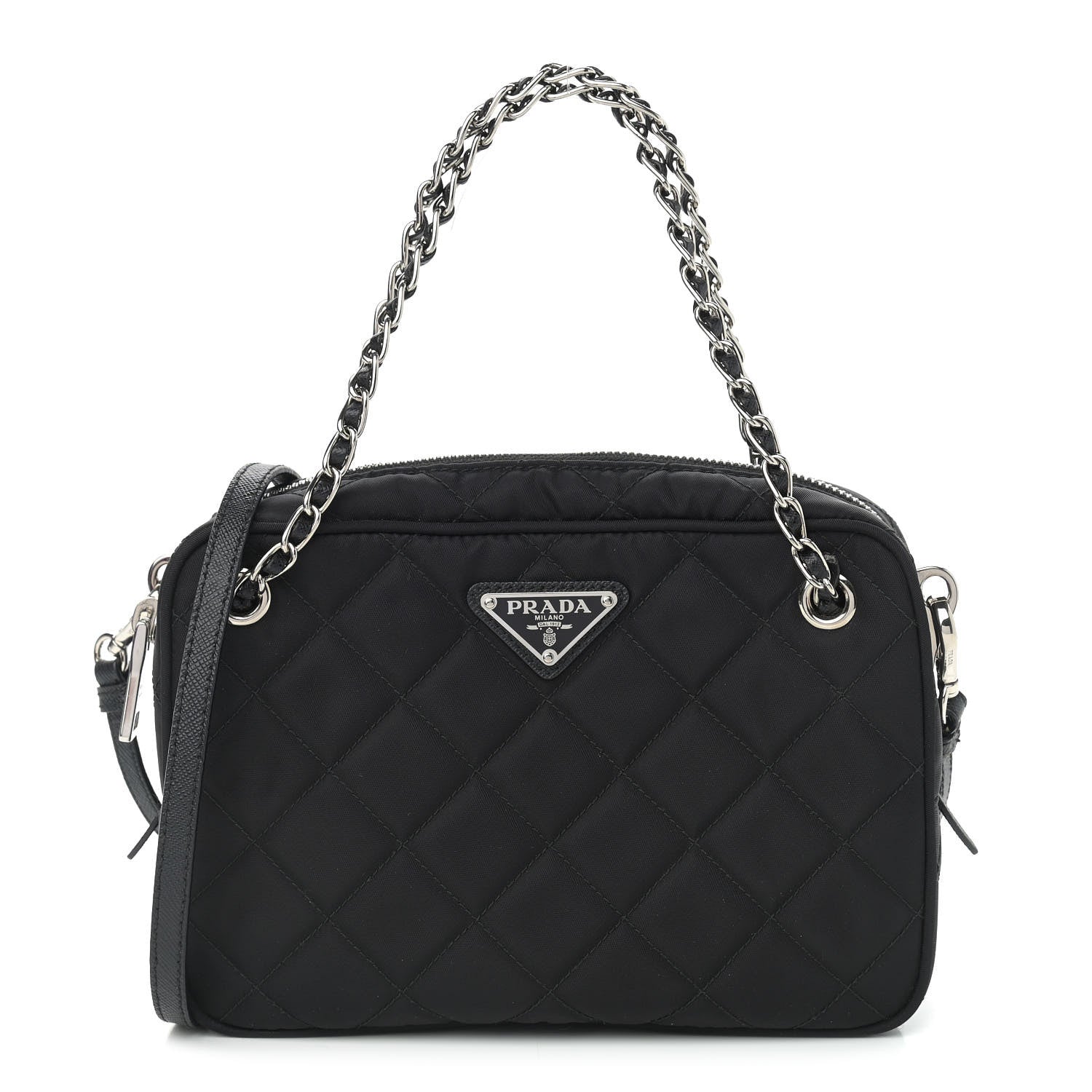 Prada Nylon Tessuto Impuntu Quilted Shoulder Bag Black 1 of 12